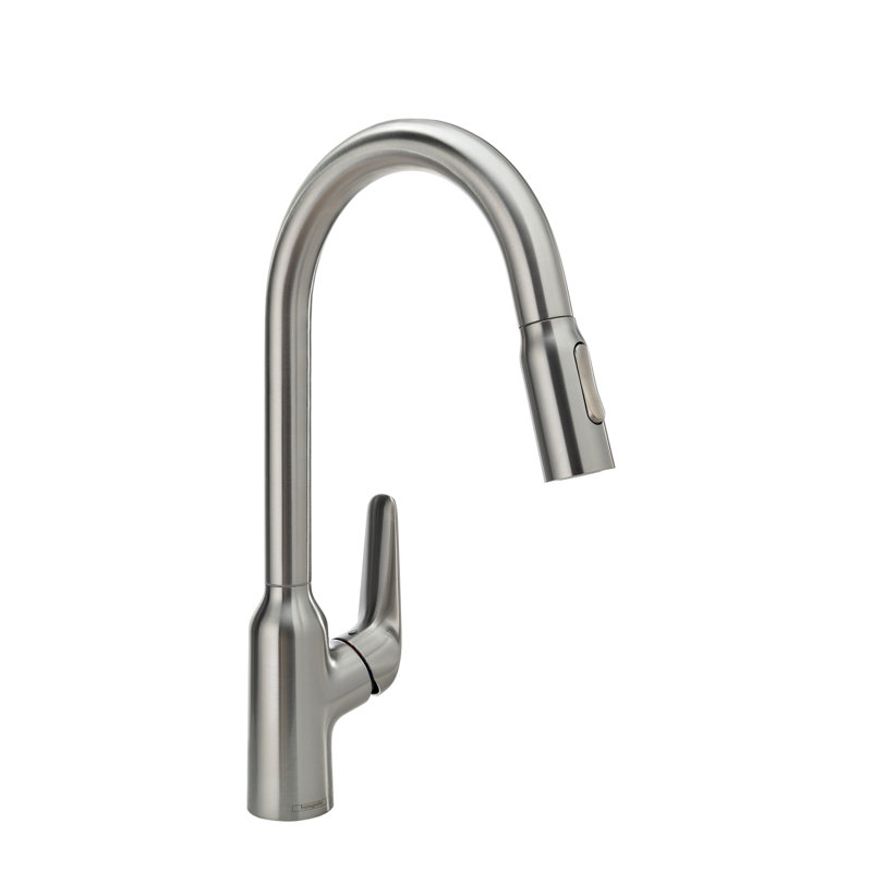 Robinet de cuisine Focus N HighArc avec 2 jets rétractables, 1,75 gal / min, Acier inoxydable Optic