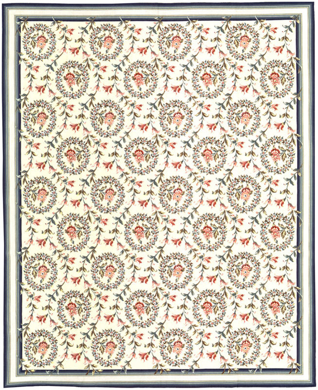 Highland Needleworks Flatweave Dhurrie Wool Floral and Oriental Area Rug, Rectangle 6' x 10'