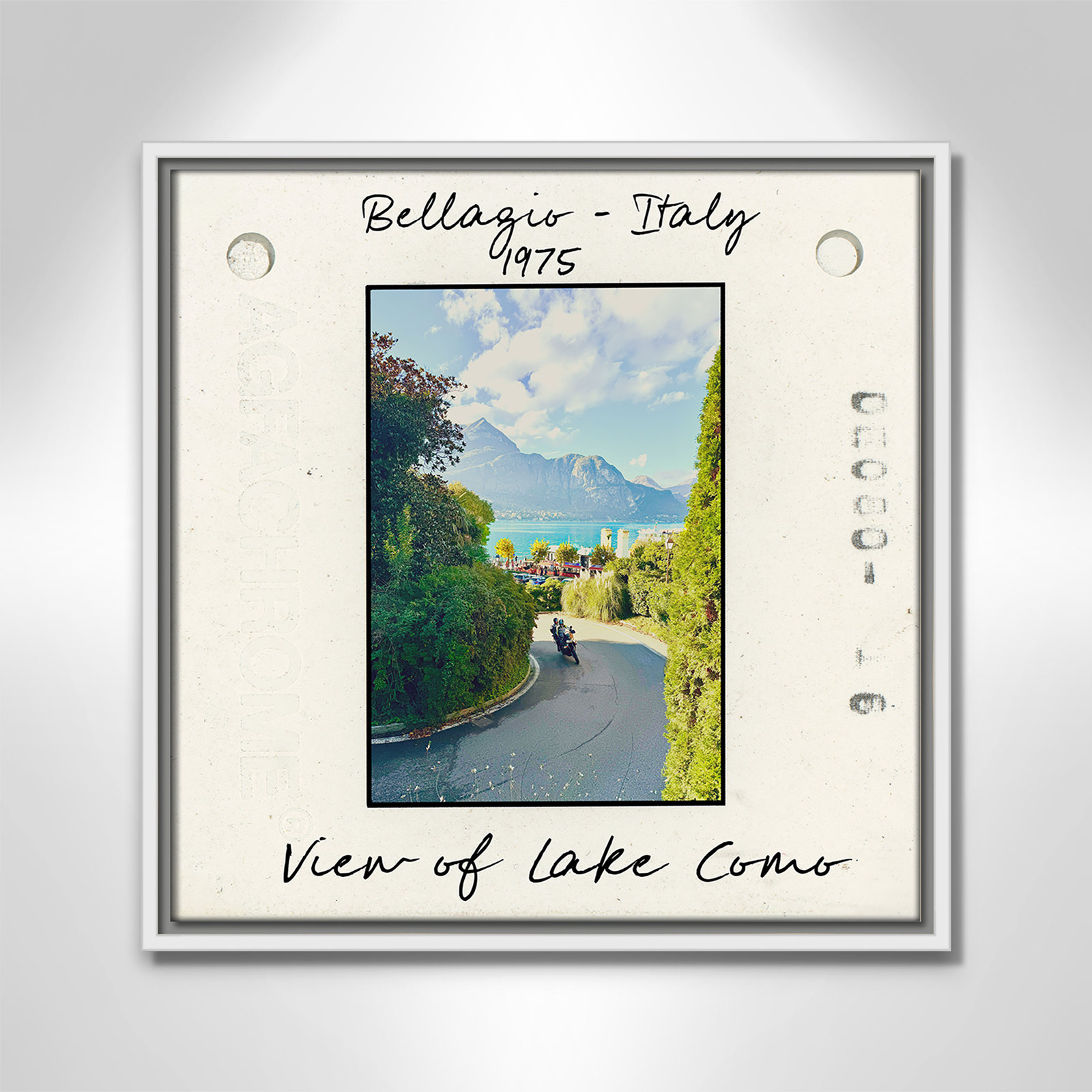 Ritona "Bellagio, Italy - Lake Como" Print, White Floater Framed Canvas, 17.5" H x 17.5" W x 2" D