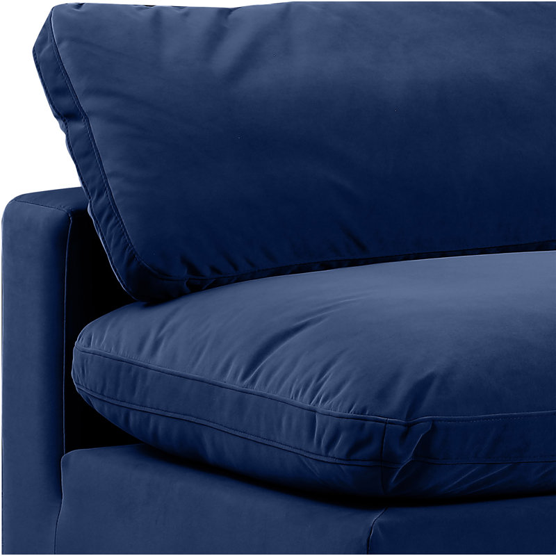 Canapé modulaire réversible en velours Hrannar, Velours bleu marine