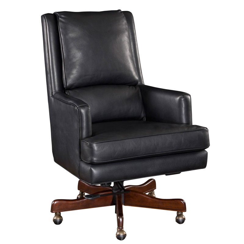 Wright Leather Swivel Executive Chair, Black