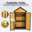 Abri de jardin de 69 pouces, toit imperméable, table pliable, remise à outils multifonctionnelle avec tablettes amovibles, style classique