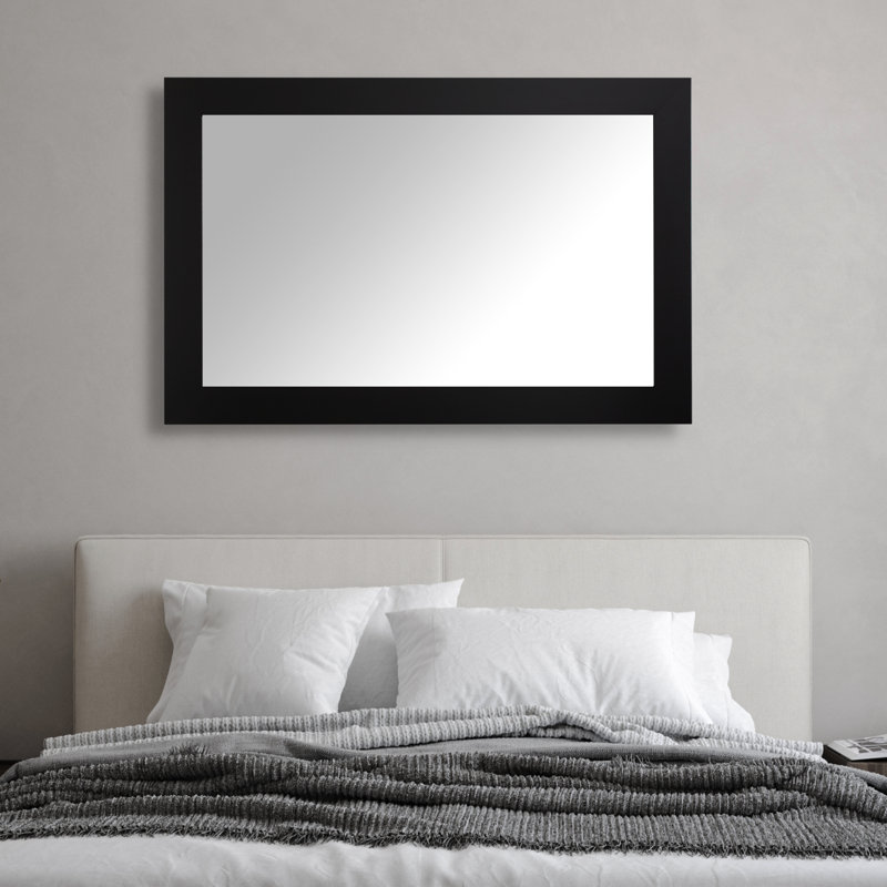 Shmuel Wood Framed with Safety Backing Ideal for Bathroom / Vanity Mirror, 20" x 24", Black