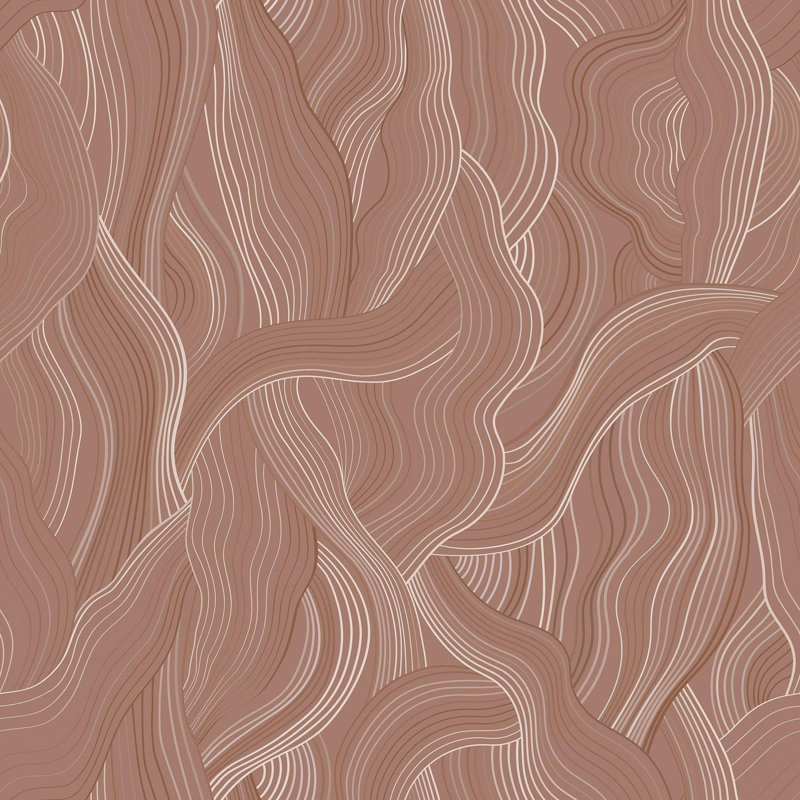 Meraki - Papier peint par Sabrina Yvonne, Dusty Rose, Toile de ramie synthétique, Non-pasted