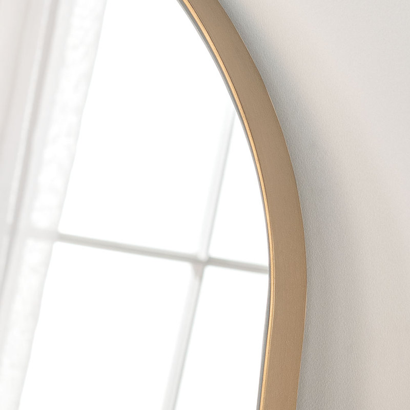 Iaverne Wood Flat Floor Mirror, Gold Leaf