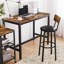 Vasagle, ensemble de 2 tabourets de petit déjeuner rembourrés en polyuréthane, tabourets de bar avec dossier et repose-pieds, assemblage simple, brun rustique et Ulbc069b81-115281364-112015887