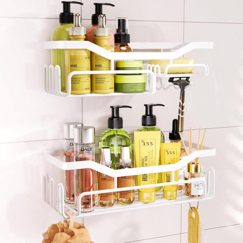 Wall Mounted Required Shower Caddy, White