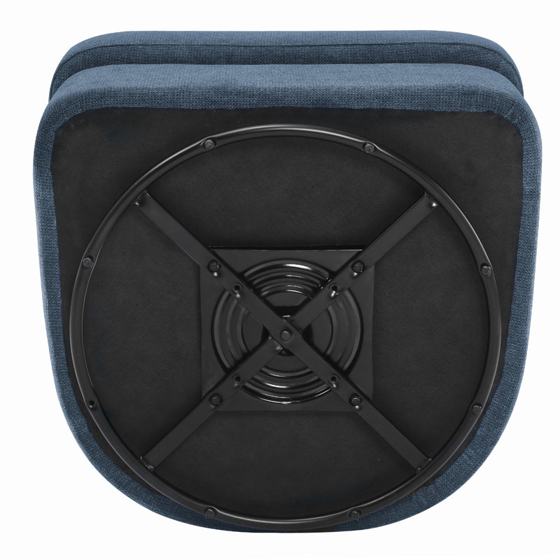 Lillyona Chenille Swivel Barrel Chairs, Steel Blue Chenille