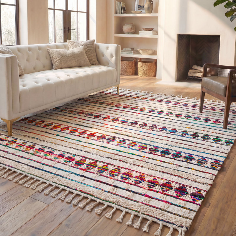 Cheney Hand Woven Performance Striped Rug, Rectangle 8' x 10'