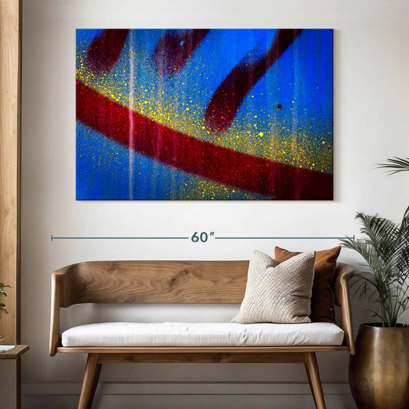 Avery Splashed Blue Abstract I, 34" H x 51" W