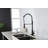 Commercial Spring Kitchen Faucets Matte Black With Pull Out Sprayer,  Stainless Steel Single Handle One Hole Kitchen Sink Faucet, Industrial 3-Hole Sink Faucet For Camper Laundry Bar
