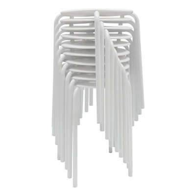 10 Pack Stacking Backless Stools Set with Metal Frame