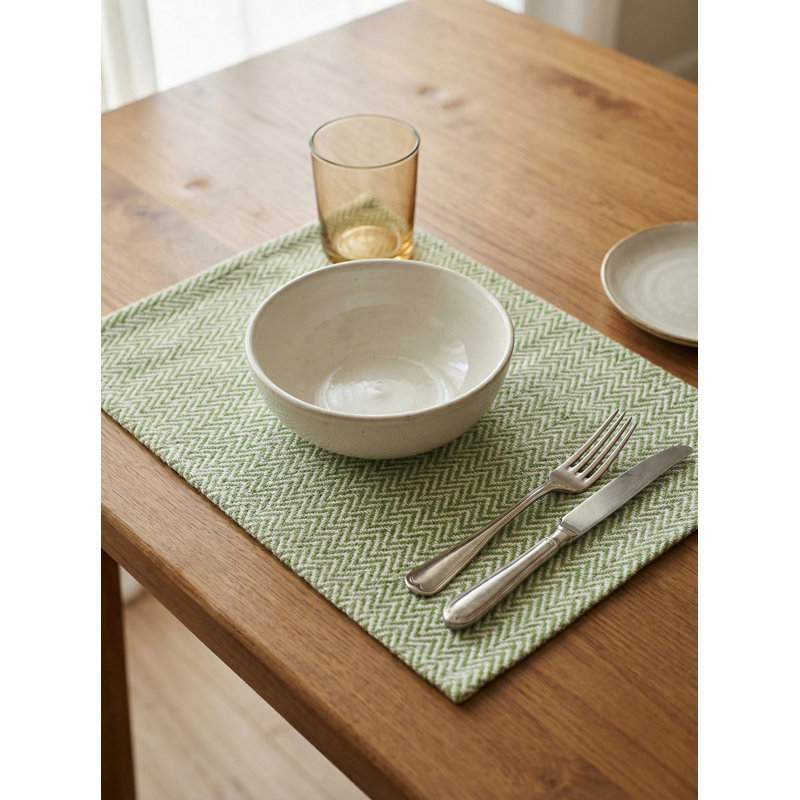 Napperon Pure Green Herringbone Bay, Green