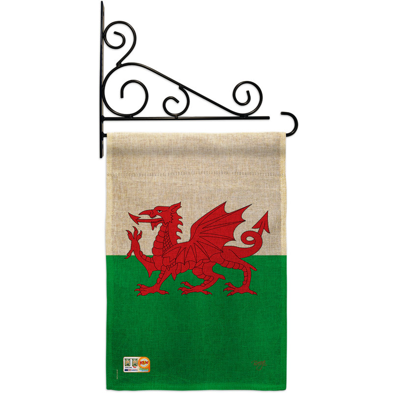 En toile jute 2 côtés 19 x 13 po de galles drapeau de jardin