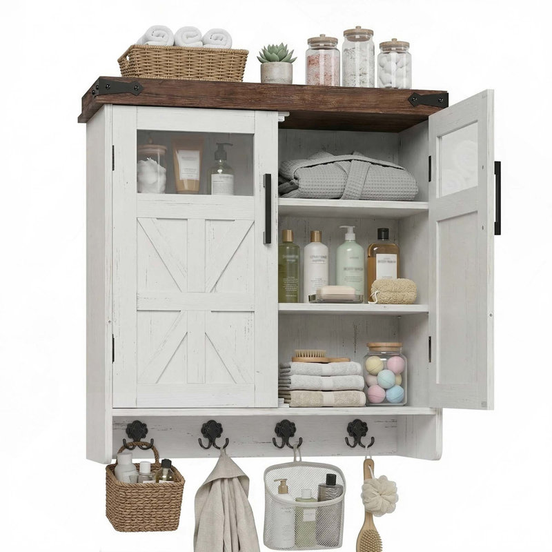 Over Toilet Medicine Cabinet With Adjustable Shelves And Towel Hook For Bathroom Kitchen Garage Storage Organization