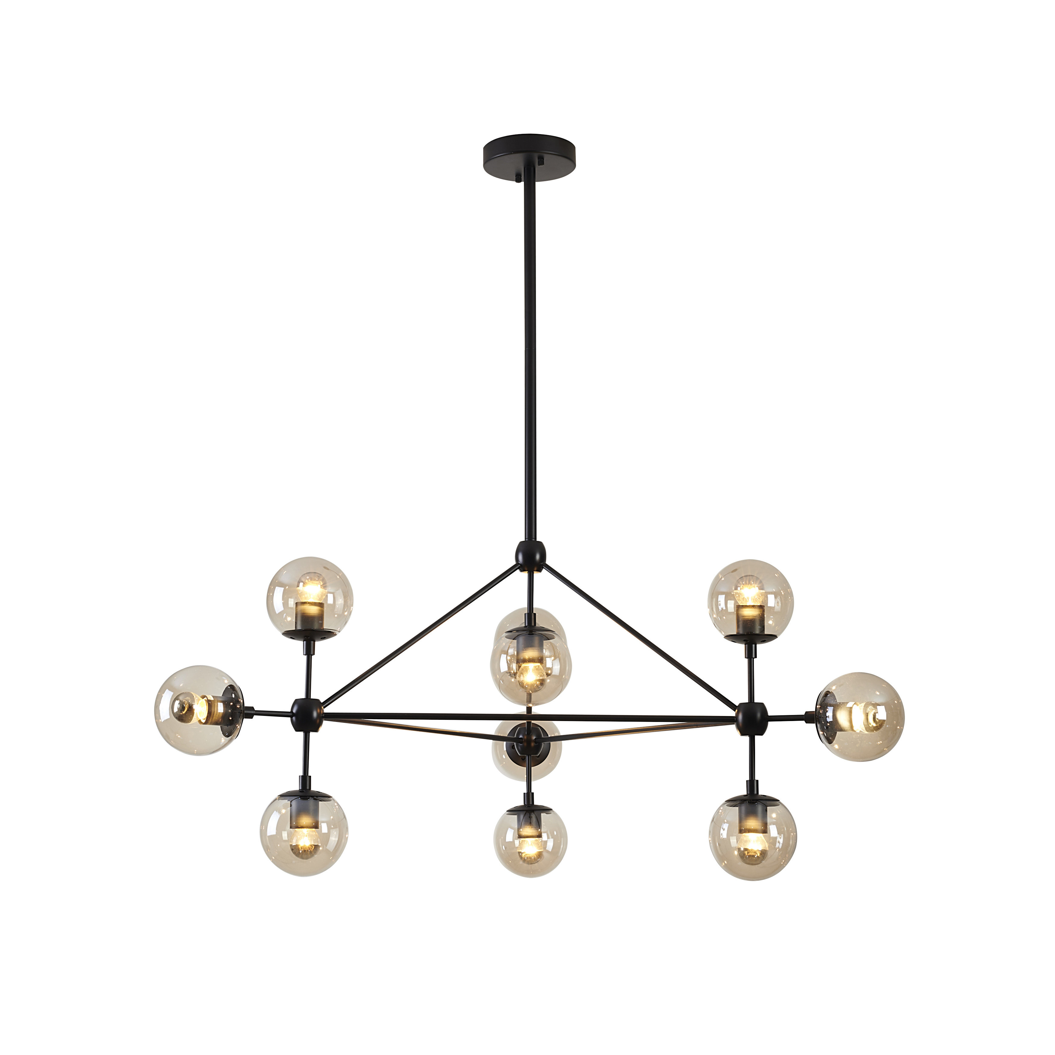 Brayden Studio® Lehner 10Light Black Chandelier With Coffee Color