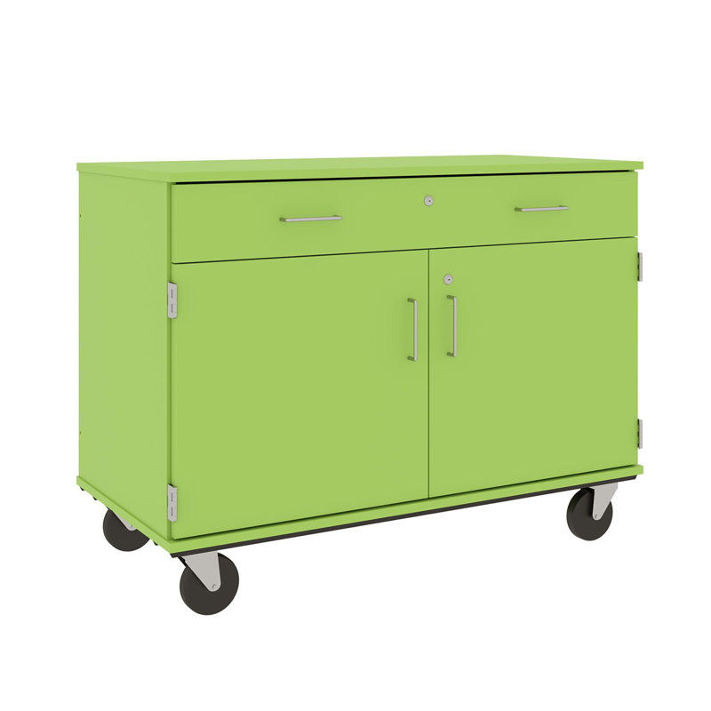 Armoire de classe mobile à 2 compartiments avec roulettes, îlot