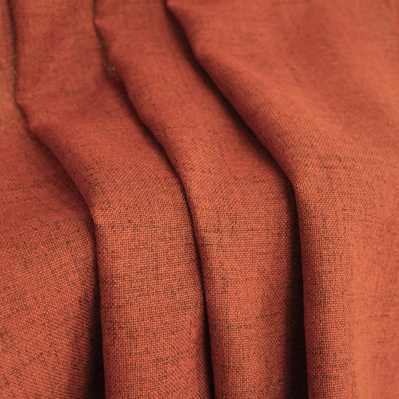 Paire de rideaux semi-transparents avec passe-tringle Janie, L 52 po x L 96 po, Orange brûlé