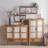 Brown+White Solid Wood+Iron Sideboard