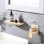 Robinet de lavabo de salle de bain, avec cascade, simple, en acier inoxydable brossé, combiné à une cascade, fixation murale en acier inoxydable