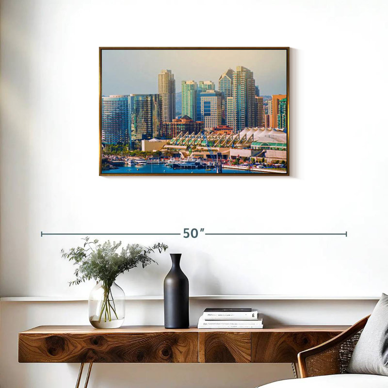 Ville de San Diego, Cadre flottant doré, 31 po x 21 po
