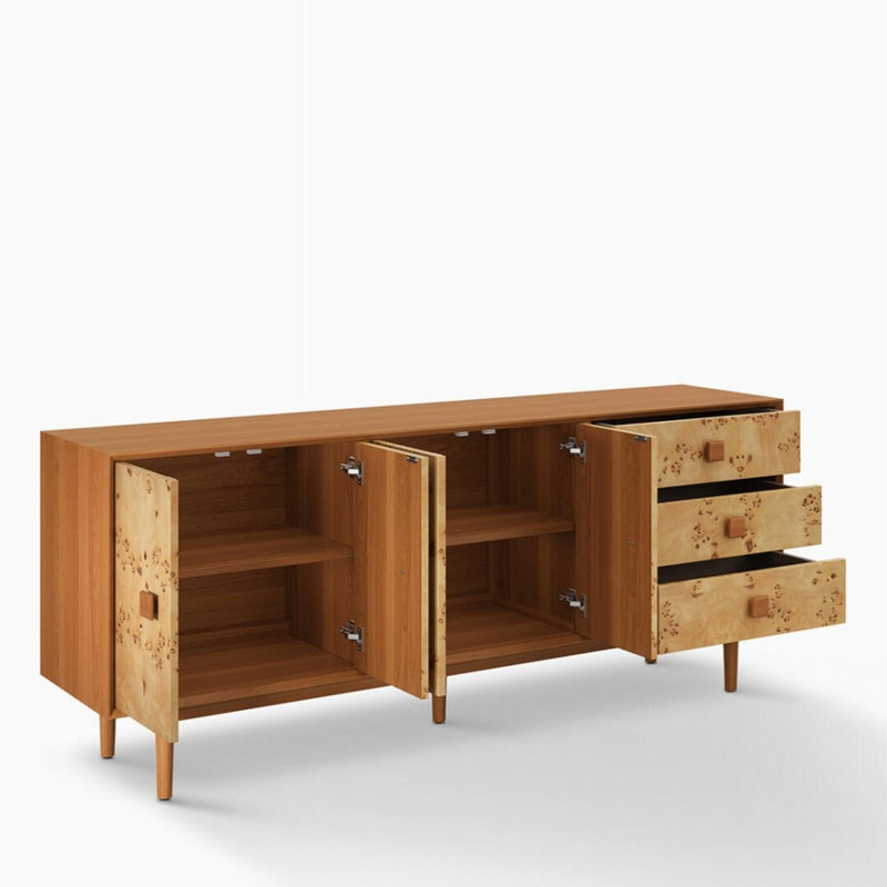 Retro-Style Home Sideboard, 29.53" H x 78.74" W x 15.75" D 