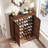 24 Pair Walnut Shoe Storage Cabinet with Louvred Doors-1909263637