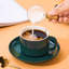 6-Piece Teacup And Saucer Set, Modern Porcelain Coffee Mug With Gold Spoon-312423816