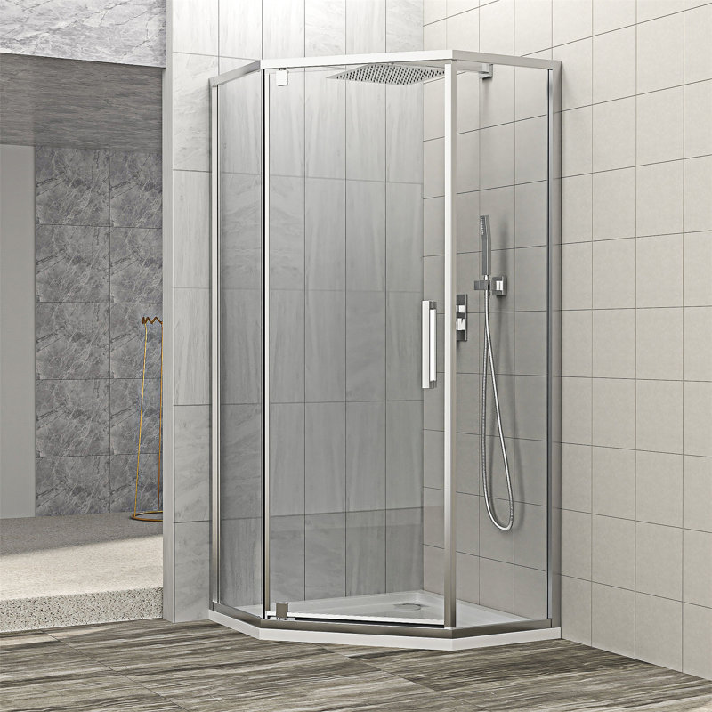 Semi-Frameless Neo-Angle Hinged Shower Door
