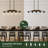 5-Light Kitchen Pendant Light, Two-Tier Wood Chandelier