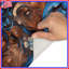 Tapis de bain floral complexe bleu-brun-467878675