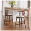 Tabouret de bar en bois d'hévéa avec revêtement beige Doria