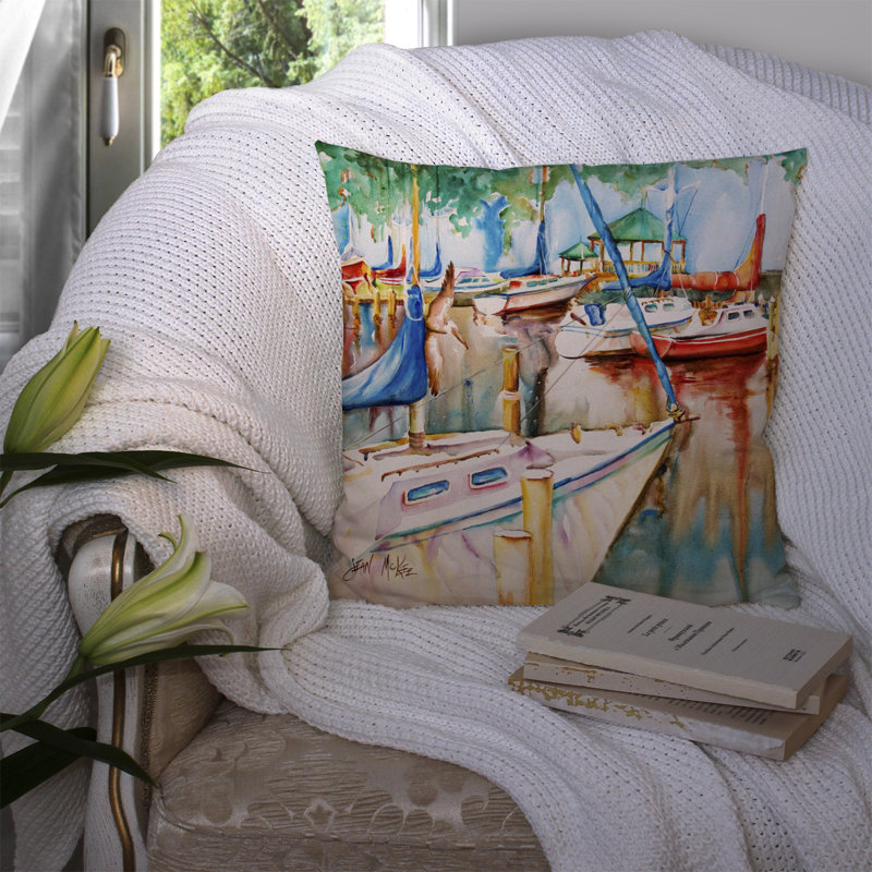 Coussin décoratif gazebo et voiliers intérieur / extérieur, H 18 po x l 18 po x P 5,5 po