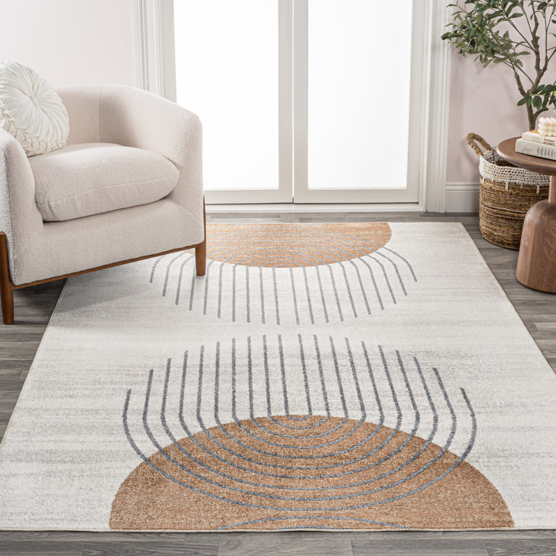 Kallax Geometric Modern Low-Pile Area Rug | Washable