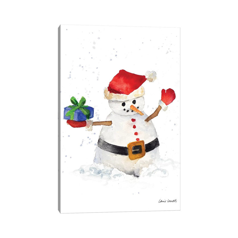 Watercolour Snowman II by Lanie Loreth - Wrapped Canvas Print, 101.6 cm H x 66.04 cm W x 3.175 cm D