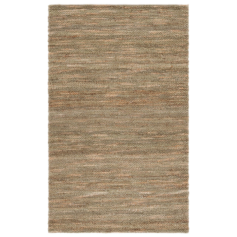 Natural Fiber Couture 101 Hand Loomed Jute/Cotton Rug in Green/Natural, Runner 2'3" x 8'