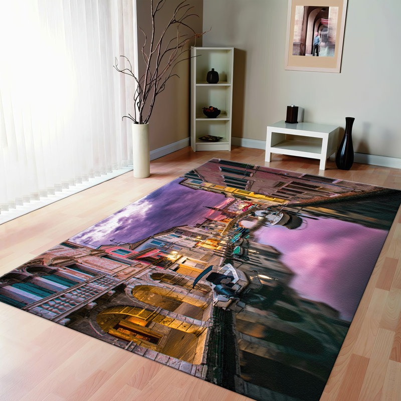 Subtle Elegance in Your Living Space: Cozy Soft Pile Printed Rug with Abstract Floral Design for a Contemporary Home