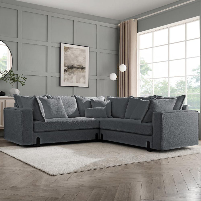 Suhasini 5 Seater Corner Sofa , Grey