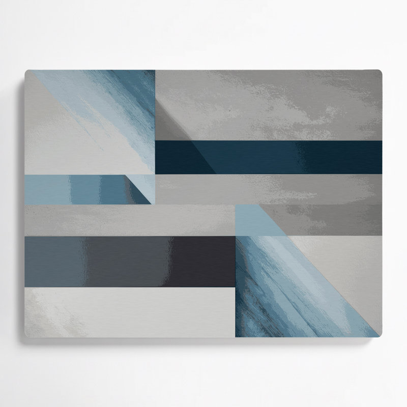 Minimalisme 44, art mural en métal bleu, H 8 po x l 10 po