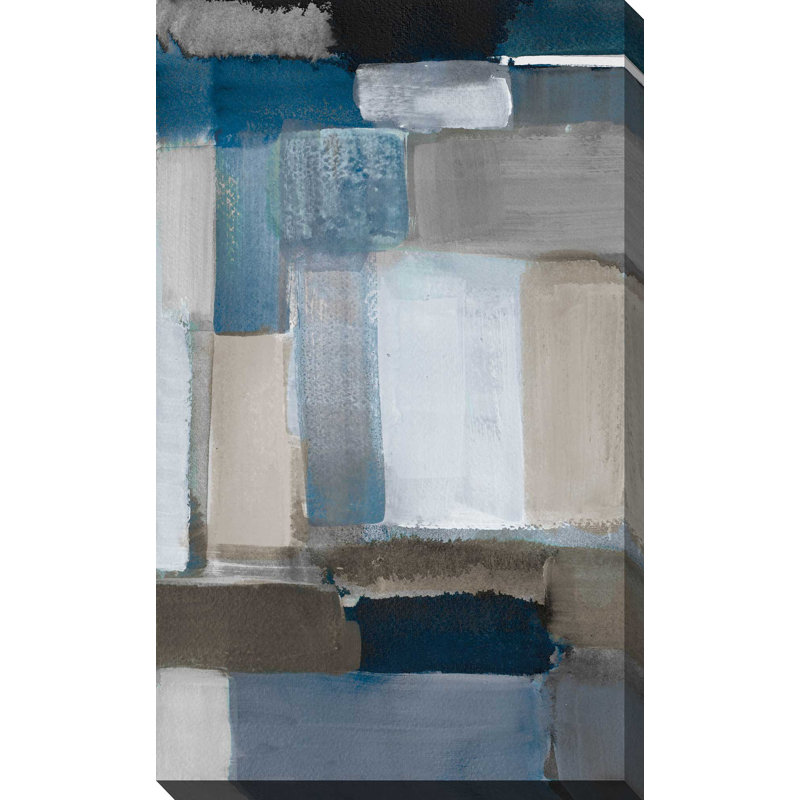 «Blue Taupe Light I», reproduction de peinture acrylique sur toile, H 40 po x l 24 po x P 1,5 po