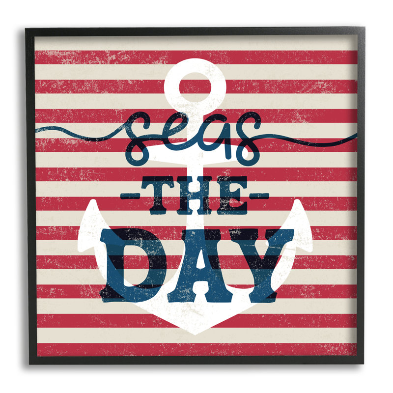 «Seas The Day Americana» par Daphne Polselli, Giclée encadrée noir minuit, L 12 po x H 12 po
