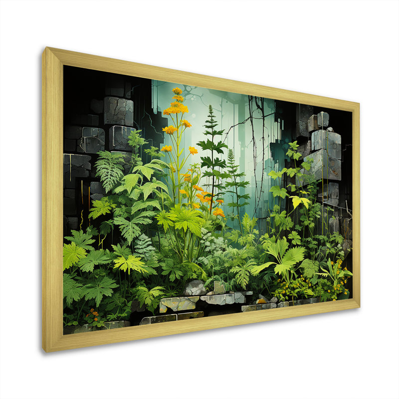 Blooming Urban Harvest, Cadre doré simple, H 24 po x l 32 po x P 1 po