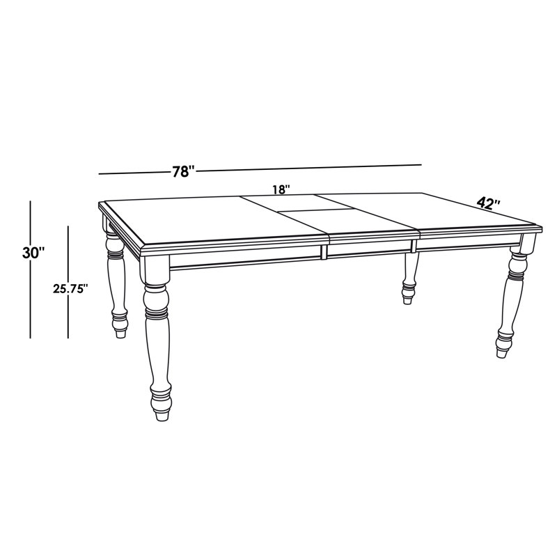 Kinsler Butterfly Leaf Rubberwood Solid Wood Dining Table