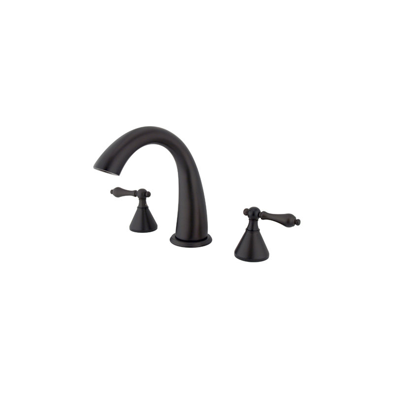 Double Handle Deck Mounted Roman Tub Faucet, Oil Rubbed Bronze