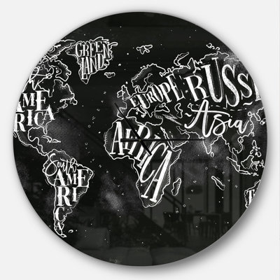 Vintage Yellow Worldmap - Modern wall clock