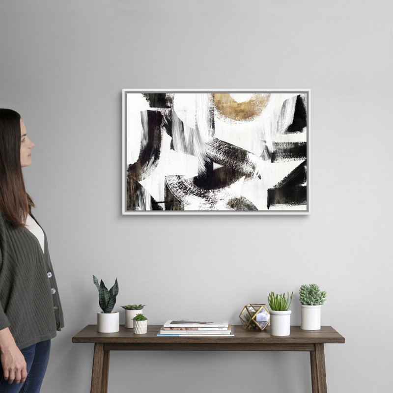 Concept I - reproduction d'art sur toile, H 32 po x l 22 po x P 1,75 po, Cadre blanc