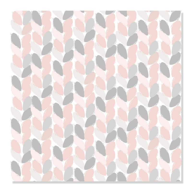 Panneau de papier peint adhésif Hecuba, L 4 po x l 24 po, Rose / Gris