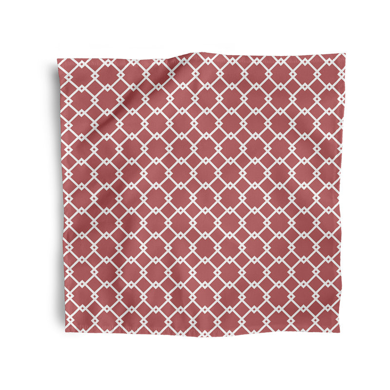 Larreon Polyester Geometric Square Napkin, Orange