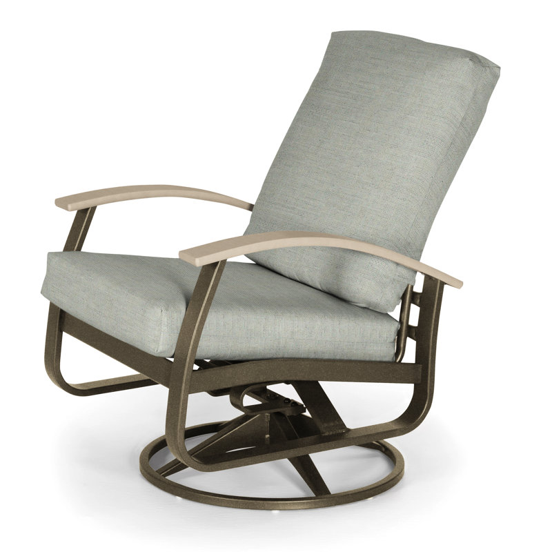 Belle Isle Outdoor Swivel Lounge Chair, Spectrum Indigo Sunbrella®, Textured Beachwood, Desert P60