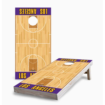 Los Angeles Basketball 2x4 Cornhole Board Set | Includes (2) Boards (8) Bags & Optional Accessories
